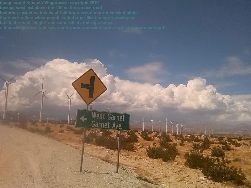 wind farm located at I-10 and Garnet Avenue in California Palm Springs area