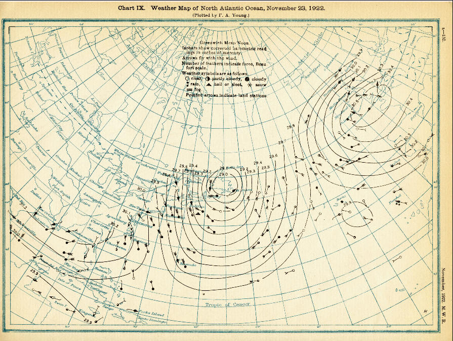1922 weather map presents short time frame for humanity